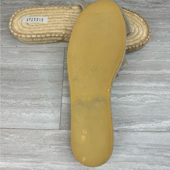 Claudie Pierlot Espadrille Slip On Canvas Sandal Slides Womens Size 8 - Picture 10 of 12